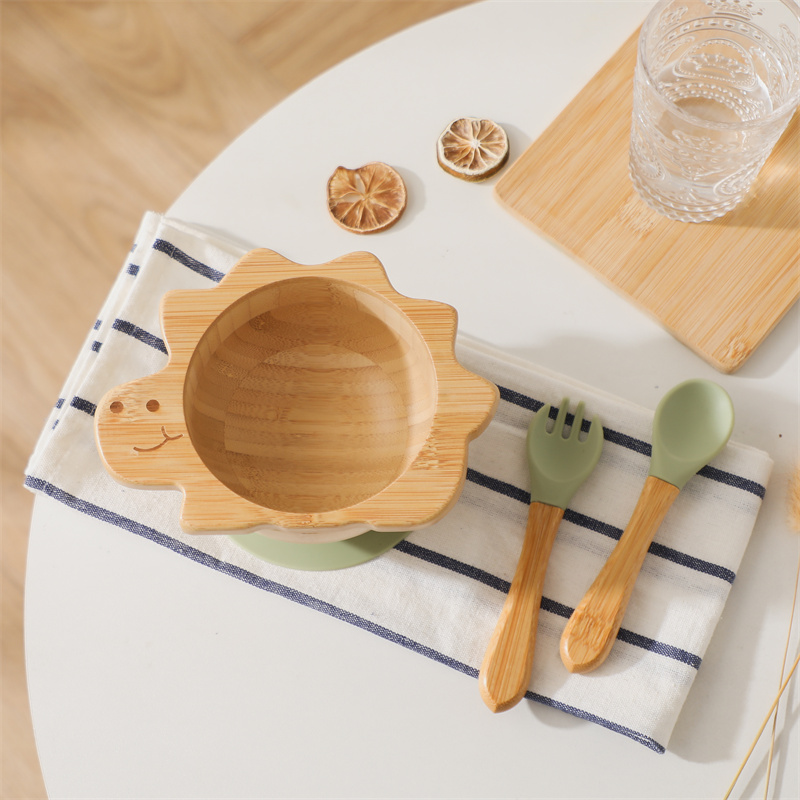 Baby Food Universe - Baby Wooden Tableware Set Dinosaur Bamboo