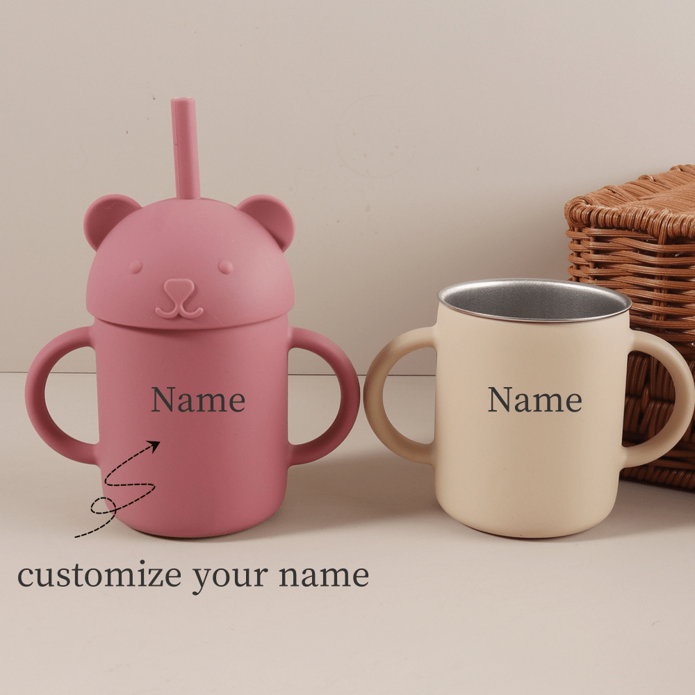 Snack Cup Toddler - 1PC Personalized Customization Name Pattern Silicone