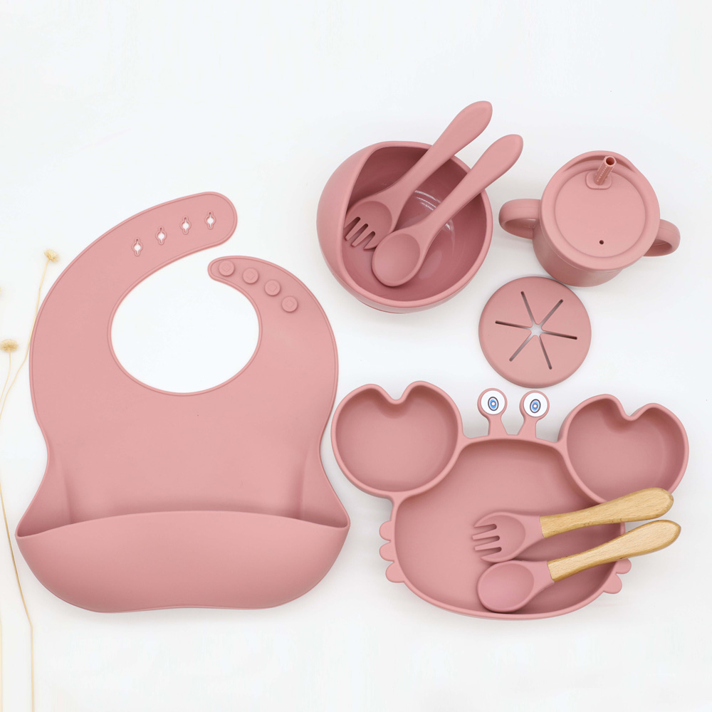 Snack Cup Toddler - 9pcs cartoon crab plates and bowls