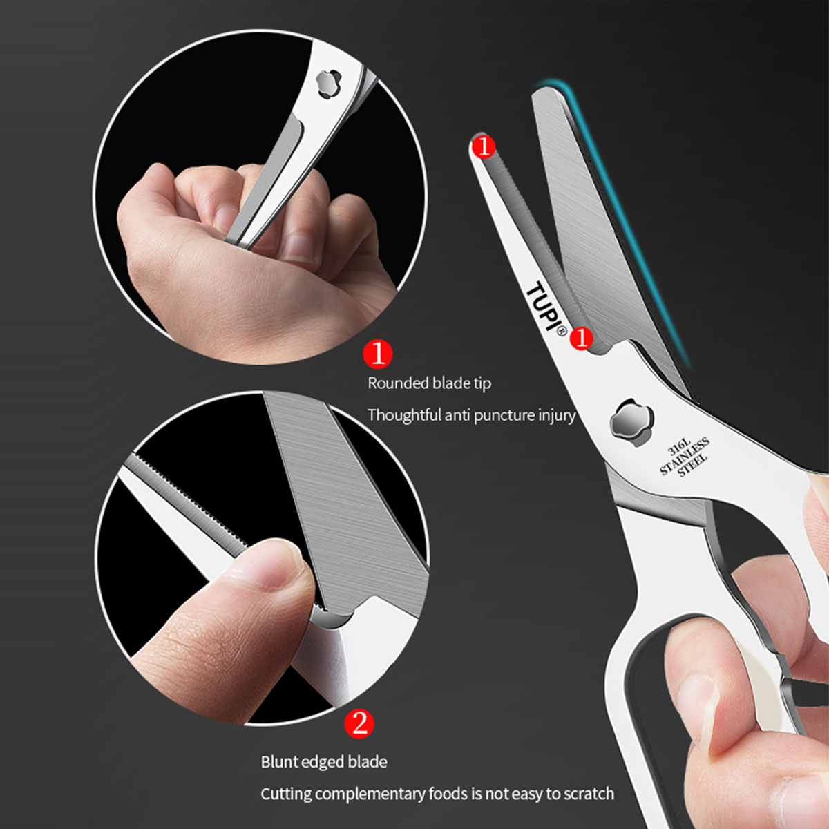 Baby Food Mill - TUPI - Stainless Steel Scissors Baby